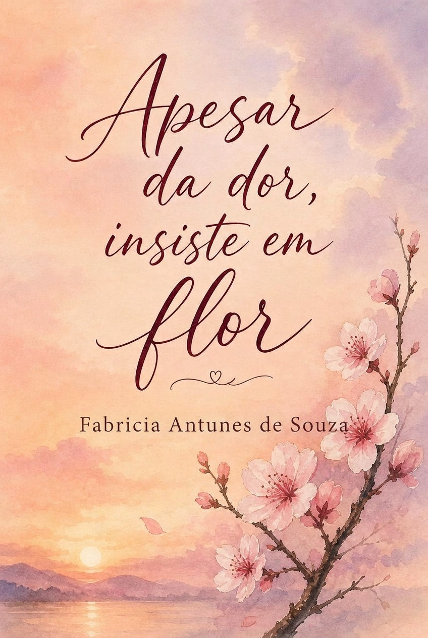 Capa do livro Apesar da dor insiste em flor, de Fabricia Antunes de Souza